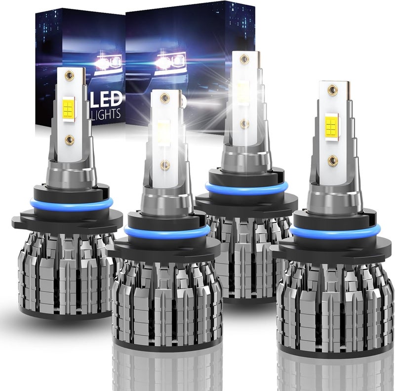 ROADLIT Lights Bulbs for 1999 2000 2001 2002 2003 2004 2005 2006 Chevy Silverado 1500 2500 3500 Light Bulbs,9005 High Beam 9006 Low Beam or Fog Light Bulb, Plug with Play - 4 Pack - Image 1